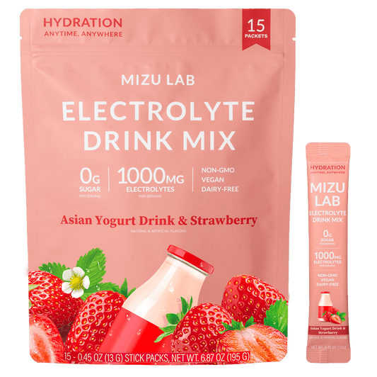 Mizu Lab's Asian Yogurt Drink & Strawberry Electrolyte Drink Mix 