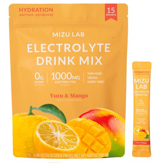 Mizu Lab's Yuzu & Mango Electrolyte Drink Mix 