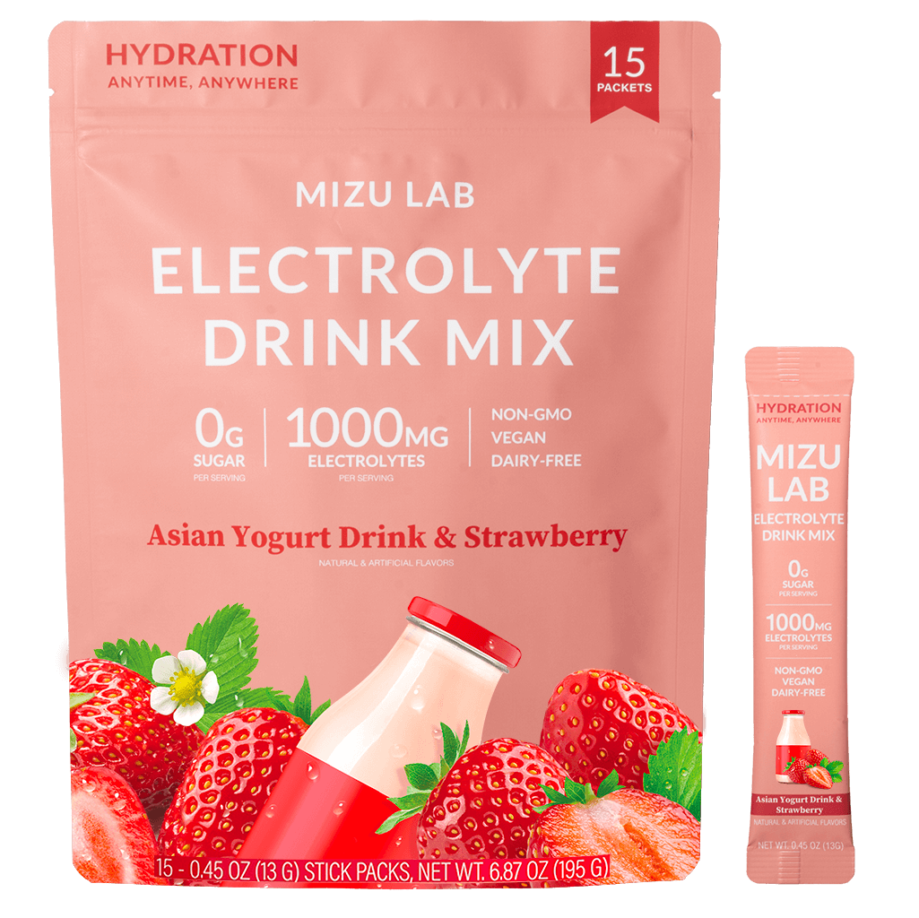 Mizu Lab's Asian Yogurt Drink & Strawberry Electrolyte Drink Mix 